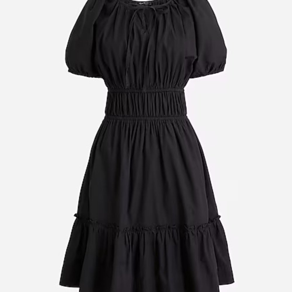 J. Crew -Cinched-waist puff-sleeve dress